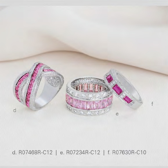 Triple Row Pink Eternity Ring - Picture 2 of 2